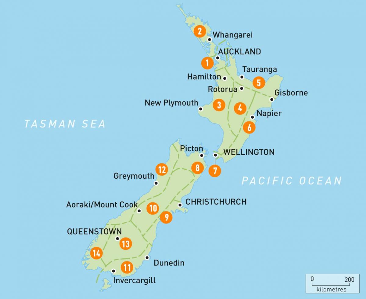auckland, naujoji zelandija žemėlapyje