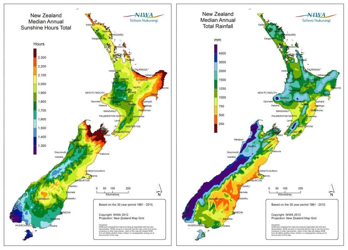 Žemėlapis naujosios zelandijos klimatas