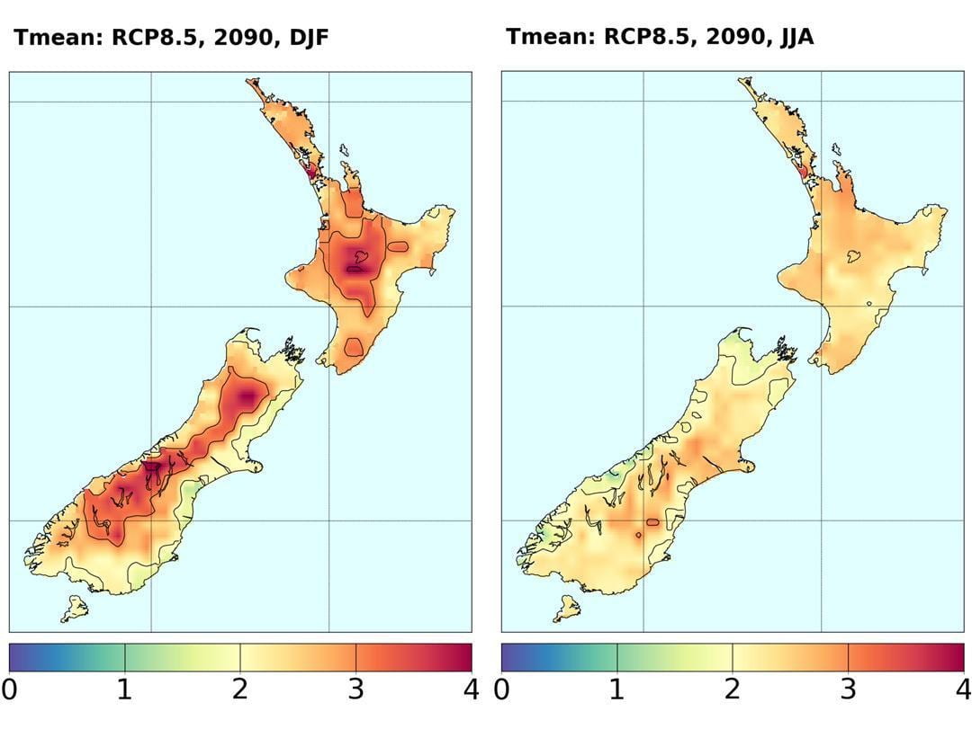 Žemėlapis naujosios zelandijos temperatūra