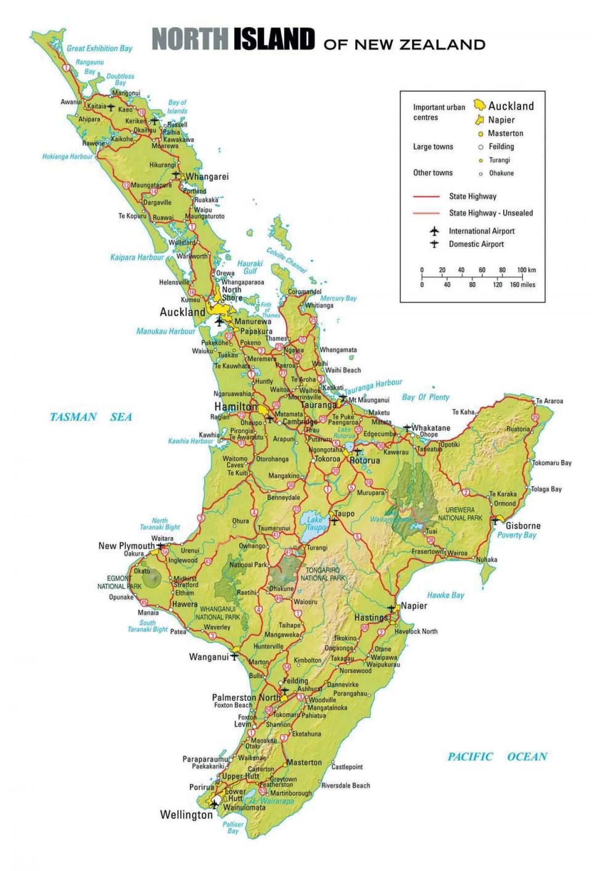 žemėlapis šiaurės naujoji zelandija