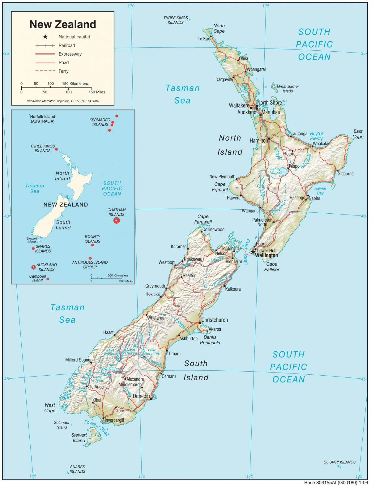 naujosios zelandijos žemėlapis hd