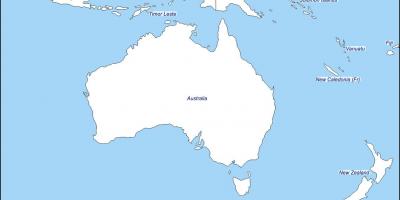 Kontūro žemėlapis australija ir naujoji zelandija
