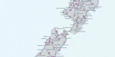 Naujosios zelandijos kelių žemėlapis