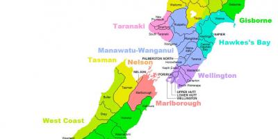 Naujoji zelandija rajono žemėlapis