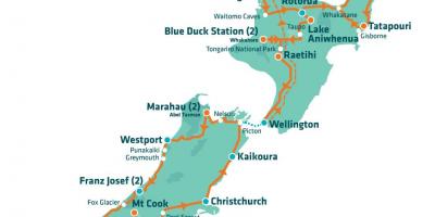 Naujoji zelandija lankytinų vietų žemėlapis