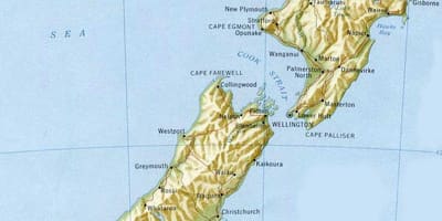 Wellington, naujoji zelandija žemėlapyje